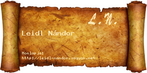 Leidl Nándor névjegykártya